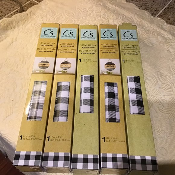 NEW Crafter's Square Vinyl peel and stick paper, permanent set of 5 - Picture 1 of 3